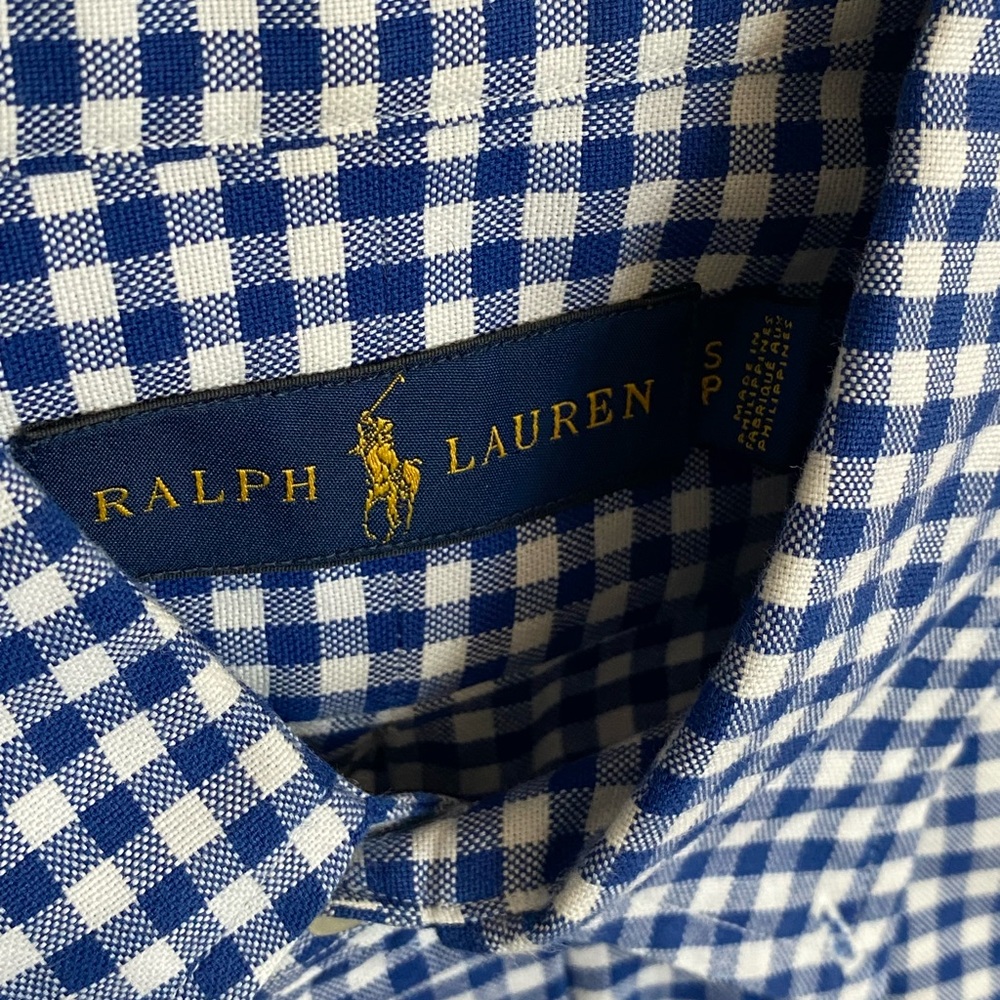 Ralph Lauren Blue and White Casual Button Down Shirt